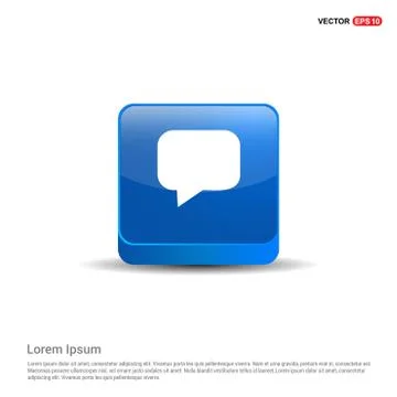 Speech bubble icon - 3d Blue Button Illustrazione stock
