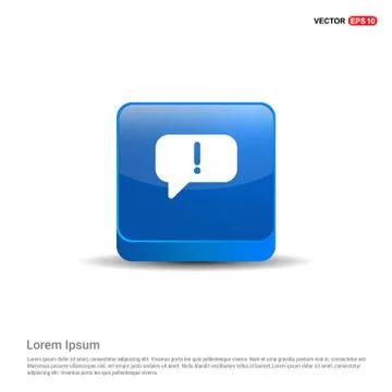 Speech bubble icon - 3d Blue Button Stock Illustration