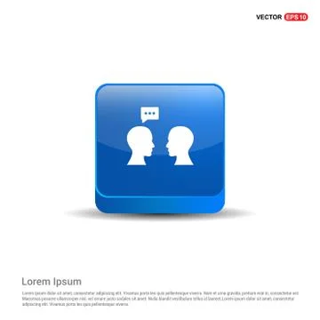 Speech bubble icon - 3d Blue Button Stockillustratie