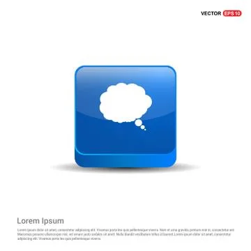 Speech bubble icon - 3d Blue Button Illustrazione stock