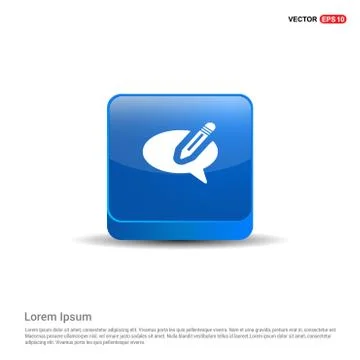Speech bubble icon - 3d Blue Button 库存插图
