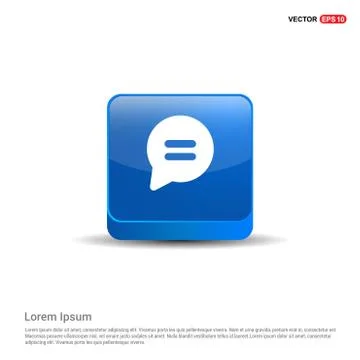 Speech bubble icon - 3d Blue Button Illustrazione stock