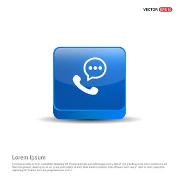 Speech bubble icon - 3d Blue Button Illustrazione stock
