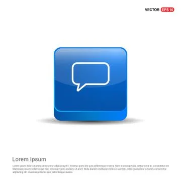 Speech bubble icon - 3d Blue Button Illustrazione stock