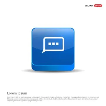 Speech bubble icon - 3d Blue Button 스톡 일러스트