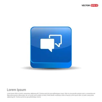 Speech bubble icon - 3d Blue Button Stock Illustration