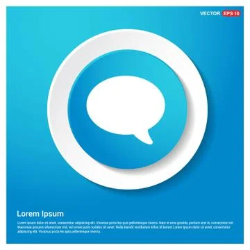 Speech bubble icon Abstract Blue Web Sticker Button Stock Illustration