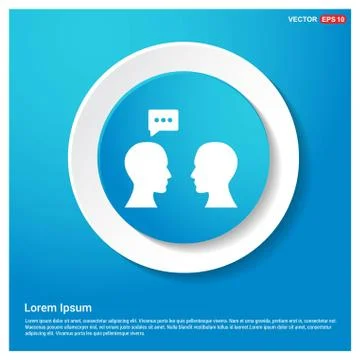 Speech bubble icon Abstract Blue Web Sticker Button Stock Illustration