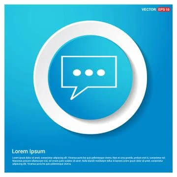 Speech bubble icon Abstract Blue Web Sticker Button Stock Illustration