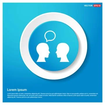 Speech bubble icon Abstract Blue Web Sticker Button Stock Illustration
