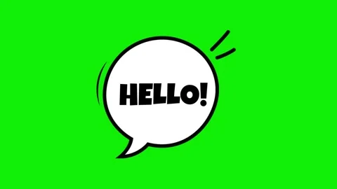 Speech bubble icon animation with text doodle expression for say Hello. Stock Footage 316080823