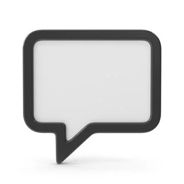 Speech bubble icon - black and white Illustrazione stock