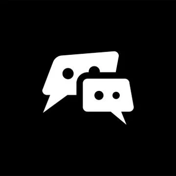 Speech Bubble Icon On Black Background. Black Flat Style Vector Illustration Stock Illustration