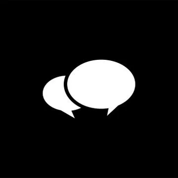 Speech Bubble Icon On Black Background. Black Flat Style Vector Illustration Stock Illustration
