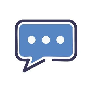 Speech bubble icon. Blue speech bubble icon, representing communication, di.. Stock-Illustration