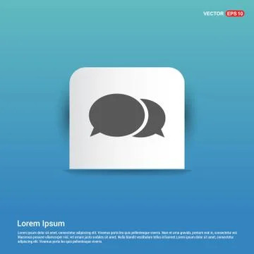 Speech bubble icon - Blue Sticker button Stock Illustration