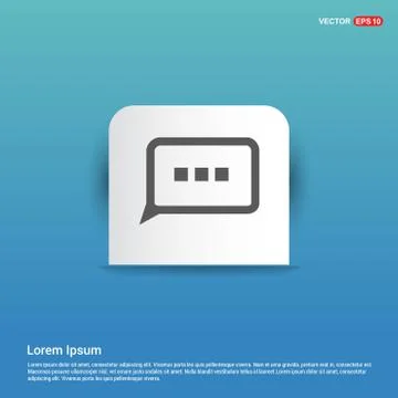Speech bubble icon - Blue Sticker button Stock Illustration