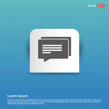 Speech Bubble Icon - Blue Sticker button Stock Illustration