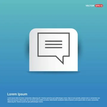 Speech bubble icon - Blue Sticker button Stock Illustration
