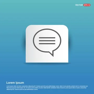 Speech bubble icon - Blue Sticker button Stock Illustration