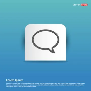 Speech bubble icon - Blue Sticker button Illustrazione stock