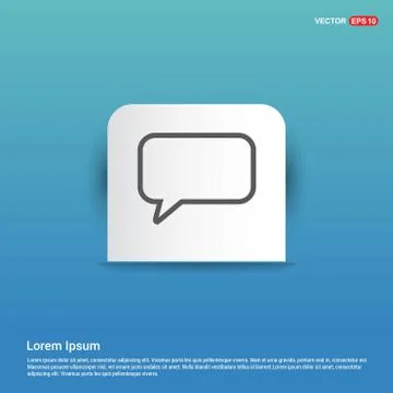 Speech bubble icon - Blue Sticker button Stock Illustration