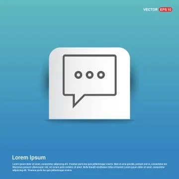 Speech bubble icon - Blue Sticker button Stock Illustration