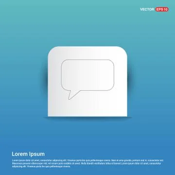 Speech bubble icon - Blue Sticker button Stock Illustration