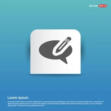 Speech bubble icon - Blue Sticker button Stock Illustration