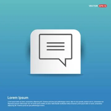 Speech bubble icon - Blue Sticker button Stock Illustration