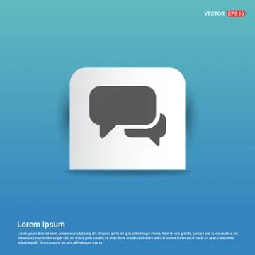 Speech bubble icon - Blue Sticker button Stock Illustration