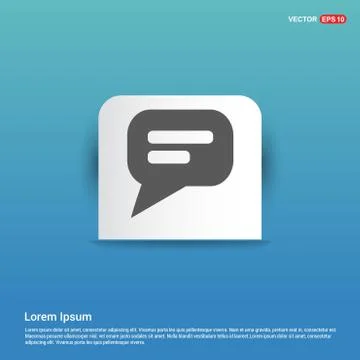 Speech bubble icon - Blue Sticker button Stock Illustration