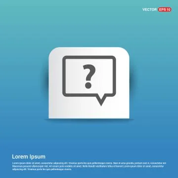 Speech bubble icon - Blue Sticker button Stock Illustration