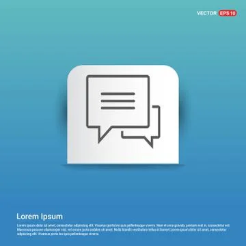 Speech bubble icon - Blue Sticker button Stock Illustration