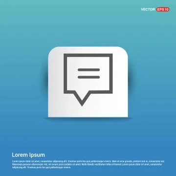 Speech bubble icon - Blue Sticker button Stock Illustration