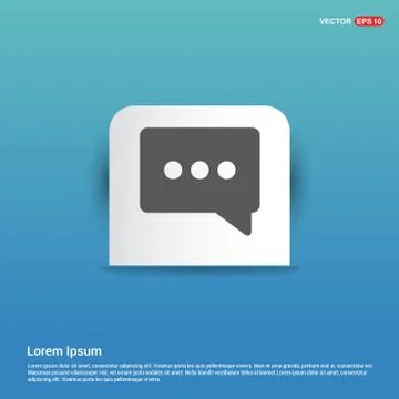 Speech bubble icon - Blue Sticker button Illustrazione stock