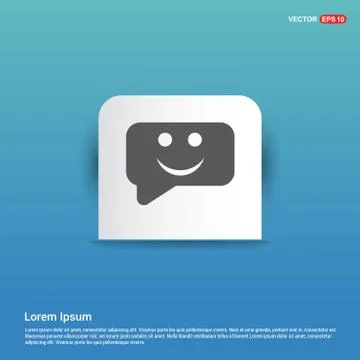 Speech bubble icon - Blue Sticker button Stock Illustration