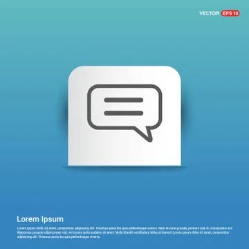 Speech bubble icon - Blue Sticker button Stock Illustration