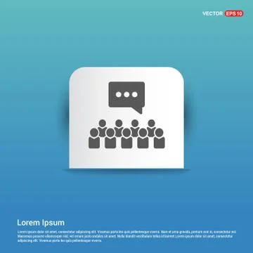 Speech bubble icon - Blue Sticker button Stock Illustration