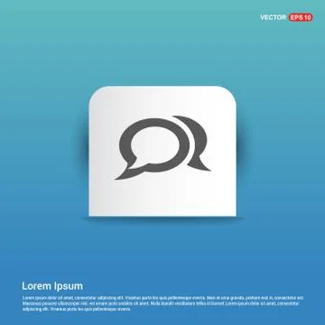 Speech bubble icon - Blue Sticker button Stock Illustration