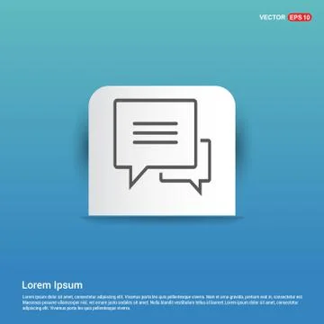 Speech bubble icon - Blue Sticker button Stock Illustration
