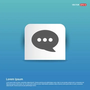 Speech bubble icon - Blue Sticker button Stock Illustration