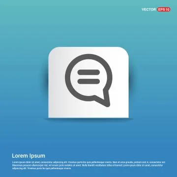 Speech bubble icon - Blue Sticker button Stock Illustration