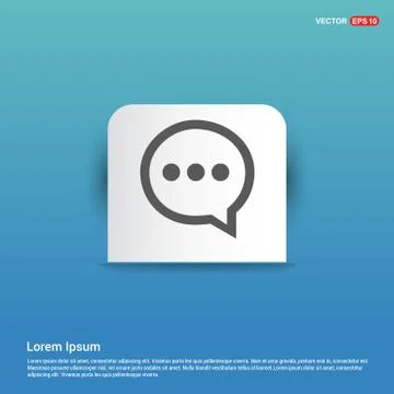 Speech bubble icon - Blue Sticker button Stock Illustration