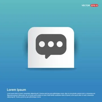 Speech bubble icon - Blue Sticker button Illustrazione stock
