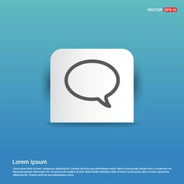 Speech bubble icon - Blue Sticker button Stock Illustration