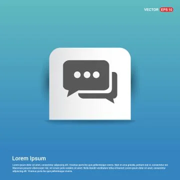 Speech bubble icon - Blue Sticker button Stock Illustration