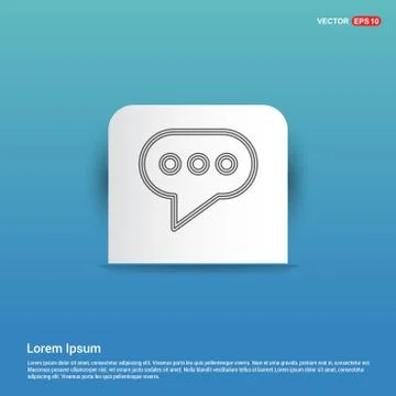 Speech bubble icon - Blue Sticker button Stock Illustration