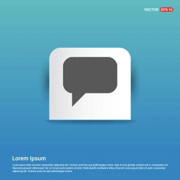 Speech bubble icon - Blue Sticker button Stock Illustration