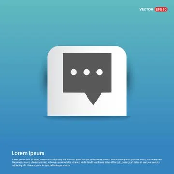 Speech bubble icon - Blue Sticker button Stock Illustration
